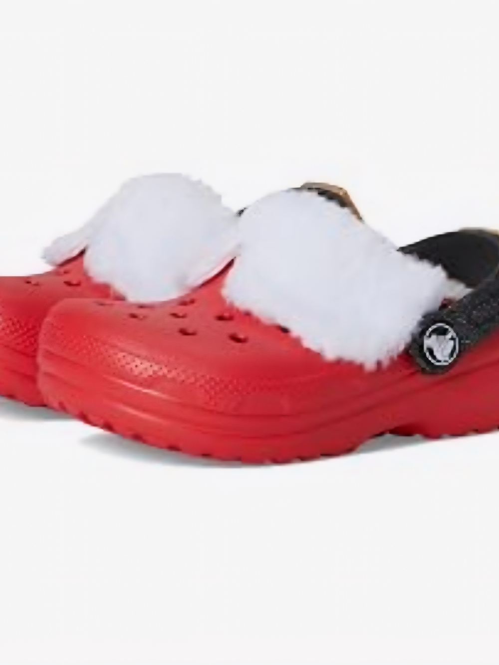 Crocs Kids Classic Lined Clog - Red with White Fur - Size 9 Toddler